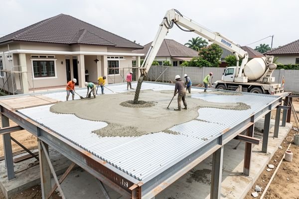 Pemasangan bondek pada lantai rumah